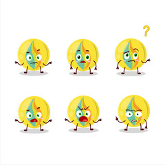 Cartoon character of yellow marbles with what expression