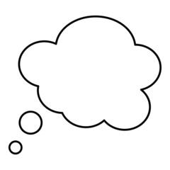 Think speech bubble blank icon vector