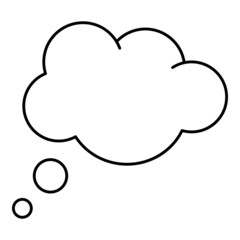 Think speech bubble blank icon vector