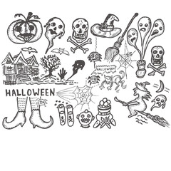 Halloween, doodle and sketch illustration