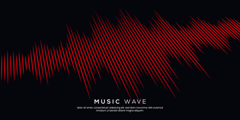 Modern sound wave equalizer. Vector illustration on dark background