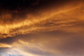 dramatic storm sky in sunset over Umea