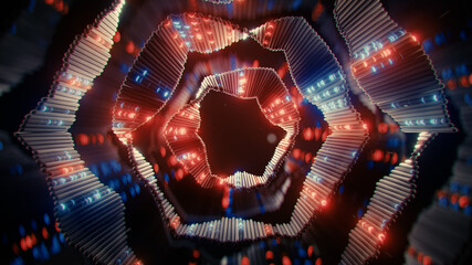 Futuristic connection structure 3D render