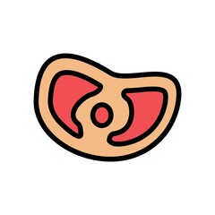 Meat Flat Icon Vector Logo Template Illustration