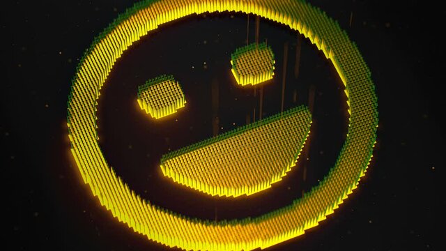 Smiling emoji. 3D render animation
