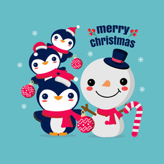 Merry Christmas and Happy New Year Greeting card.