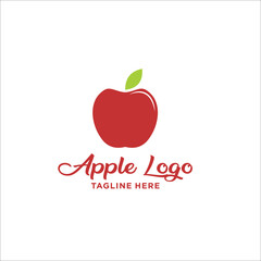 Apple logo design template silhouette vector icon