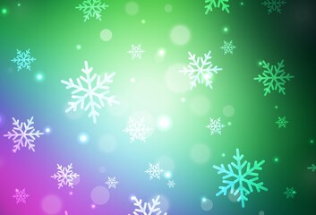 Light Pink, Green vector pattern in Christmas style.
