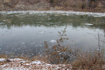 October Snow On The River, Gold Bar Park, Edmonton, Alberta