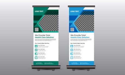 Medical roll up banner design for hospital Template