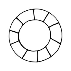 Naklejka premium round frame sketch hand drawn. border, card, vector, doodle, monochrome minimalism