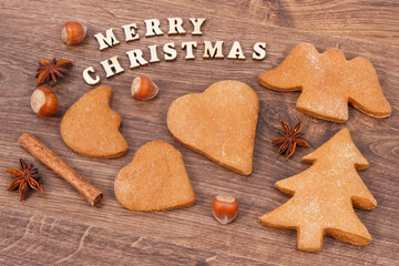 Fresh homemade gingerbreads and cookies for festive time