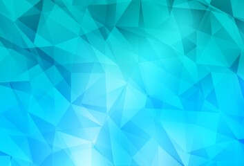 Obraz premium Light BLUE vector gradient triangles template.