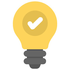 A light bulb symbolising creative brain flat icon 