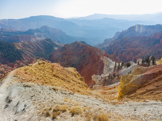 Afternoon sunny view of the landscape of Cedar Breaks National Monument