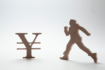 円に走るビジネスマン