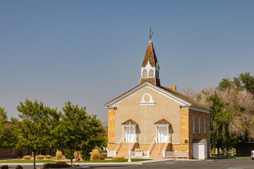 Sunny view of the Parowan Old Rock Church Museum