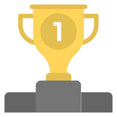 
A golden trophy over winners pedestal for first runner up
