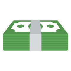 
Pile of banknotes flat icon design 
