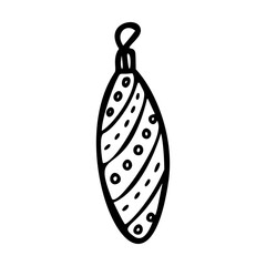 Christmas toy outline hand drawn logo element. Christmas toys hand drawn icon. Modern simple style. Vector illustration isolated on white background.