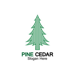 Cedar tree logo template vector icon design