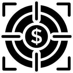 
A dartboard with an arrow shows aim
