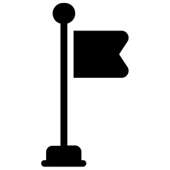 
A fluttering flag on stand stick, flat vector icon design
