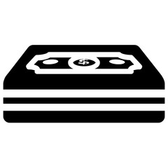 
Pile of banknotes flat icon design 
