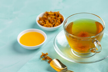 Chrysanthemum Flower Tea on table