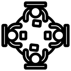 
People sitting around table showing having conference meeting
