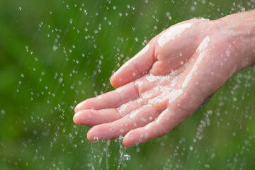Fototapeta premium washing hands with soap for prevent disease