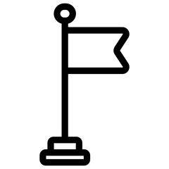 
A fluttering flag on stand stick, flat vector icon design
