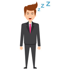 Fototapeta premium Sleepy businessman tired with zzz around him 