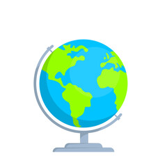 earth or world globe flat design icon, isolated stock vector
