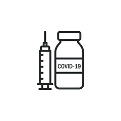 Vaccine for COVID-19 line icon concept isolated on white background. Vector illustration