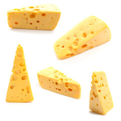 Tasty cheese on white background