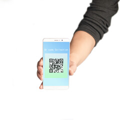 Hands and phones isolated on white background