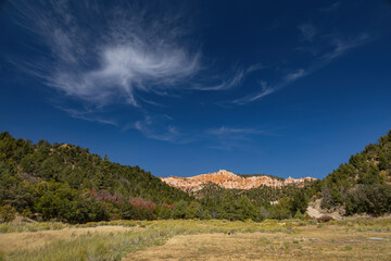 Beautiful sunny landscape around Bryce Zion Campground