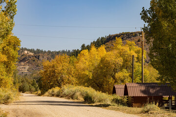 Beautiful sunny landscape around Bryce Zion Campground