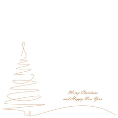 Christmas card with tree, vector illustration