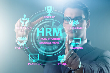 HRM - Human resource management concept with businessman