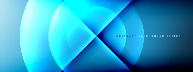Vector abstract background - circle and cross on fluid gradient with shadows and light effects. Techno or business shiny design templates for text