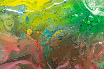 Green Acrylic Pour Color Liquid marble abstract surfaces Design.