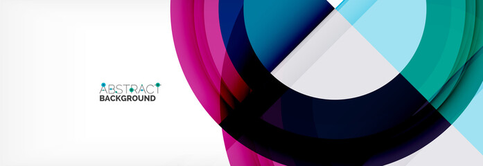 Obraz premium Round shapes, triangles and circles. Modern abstract background