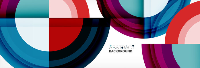 Obraz premium Round shapes, triangles and circles. Modern abstract background