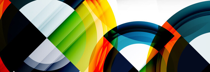 Obraz premium Round shapes, triangles and circles. Modern abstract background