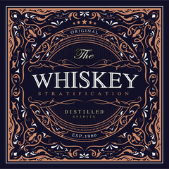 Antique label vintage western engraving retro vector illustration