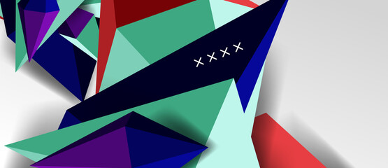 3d low poly abstract shape background vector illustration