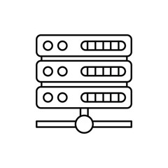 server database computer single isolated icon with line or outline style