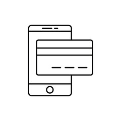 mobile payment single isolated icon with line or outline style
